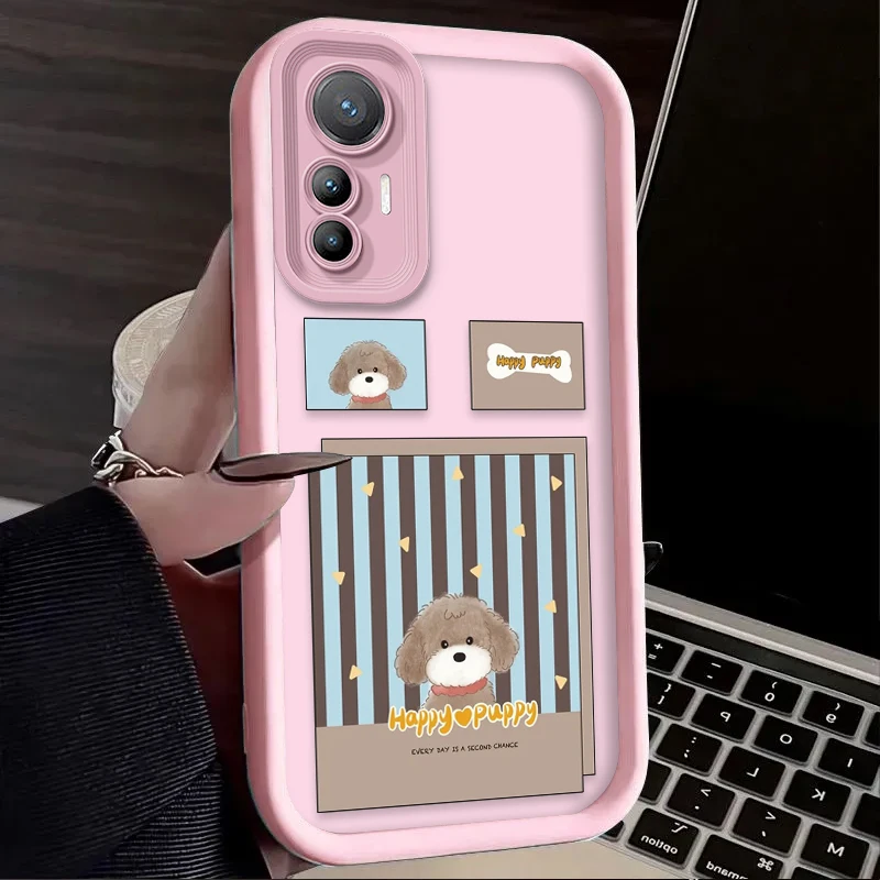 Funda de teléfono suave con diseño de perro y rayas azules y rojas para Xiaomi Poco F7 F6 F5 F4 F3 M5s C65 C75 C71 X7 X6 X5 X4 GT X3 NFC M7 M6 Pro 4G 5G
