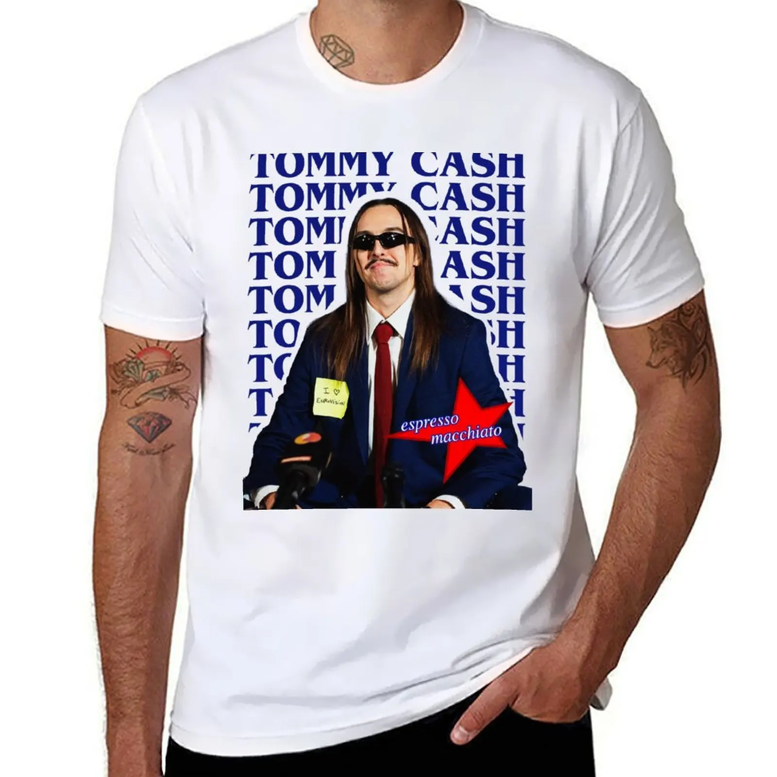 

Tommy Cash Espresso Macchiato Eurovision 2025 Estonia Merch T-Shirt cotton t shirt pack t shirt personalised T-Shirt