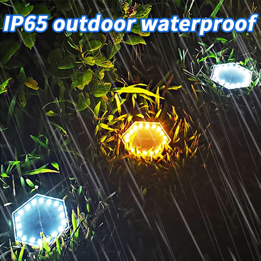 Impermeável Solar Power Ground Plug Lights Outdoor Pathway Light Indução automática Lâmpada de assoalho decorativa para quintal, rua, jardim