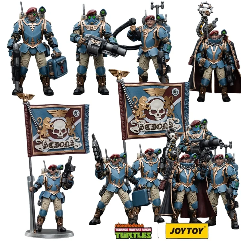 

JOYTOY Warhammer 40k 1/18 Action Figures Anime 10.7cm Astra Militarum Tempestus Scions Command Squad Collection Model Toys