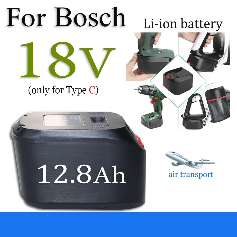 

For Bosch 18V 4.8/6.8/9.8/12.8Ah Tool Battery，Compatible PSB PSR PST 18 Li-2 2607335039 2607335040 2607336208 (only for Type C)