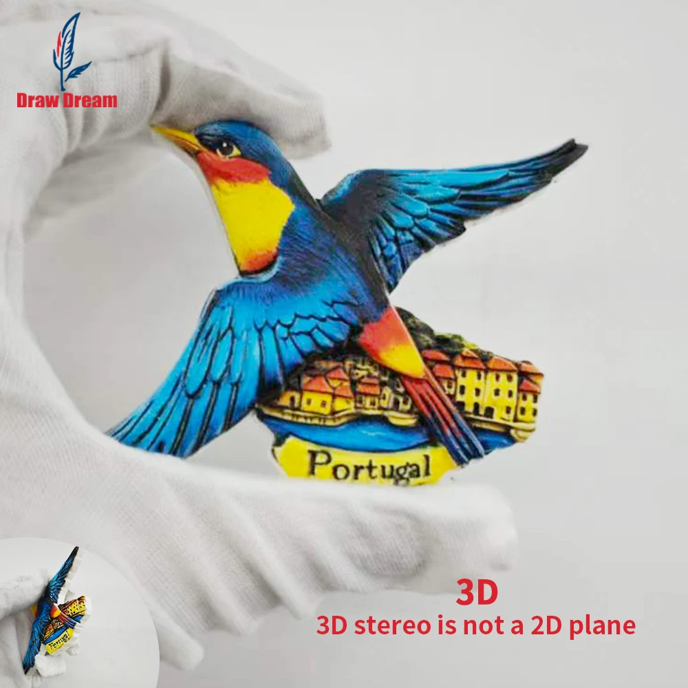 1 aimant de réfrigérateur 3D en relief, design portugais créatif, collection de souvenirs de voyage du monde entier, idéal pour la décoration de la maison et du bureau, aimant de réfrigérateur magnétique personnalisé e