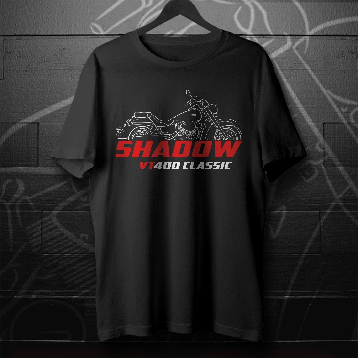 

Shadow VT400 Classic 2009-2016 Motorcycle T shirt Graphic Casual Summer Short Sleeves 100% Cotton Cool Tee