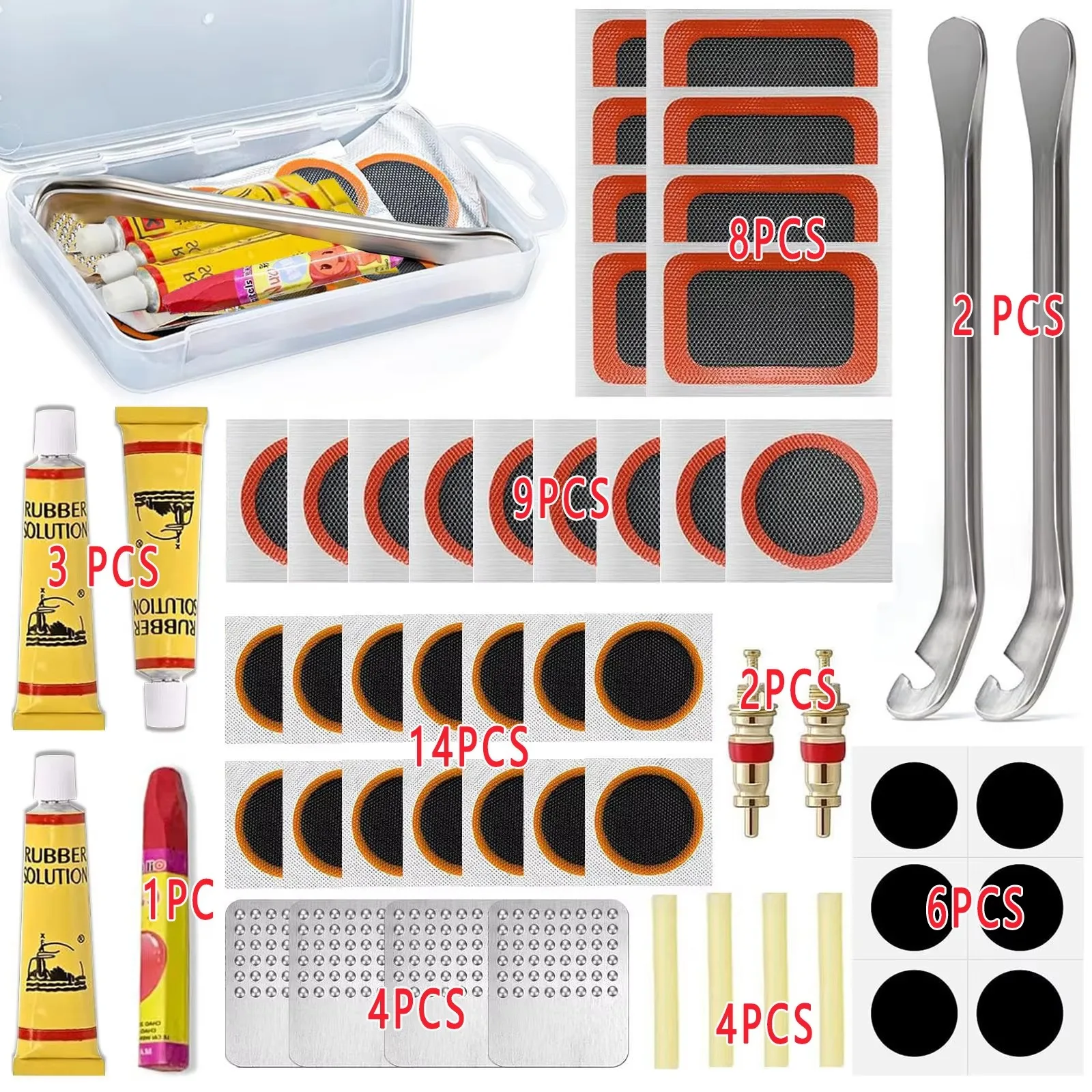 AliExpress NONE Bike Tire Repair Kit Universal Portable Inner Tube Puncture Fix Tool with Patches Tire Flim Grinding Crowbar for Cycling ATV