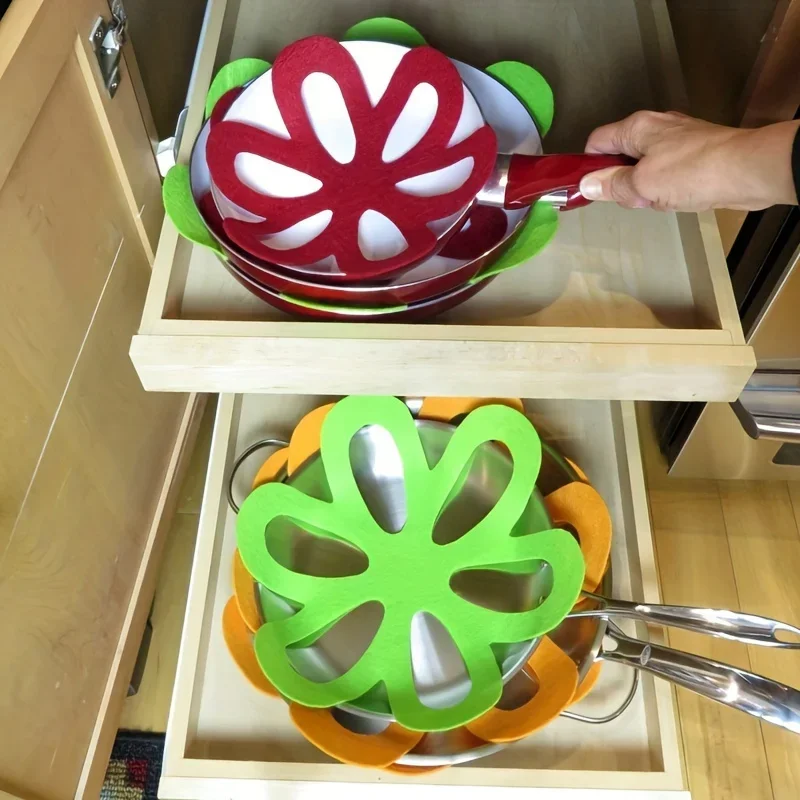 6pcs/Pack High Quality Cookware Protective Pad - High-temperature Resistant Partition Pad, Safe Stacking of Kitchenware
