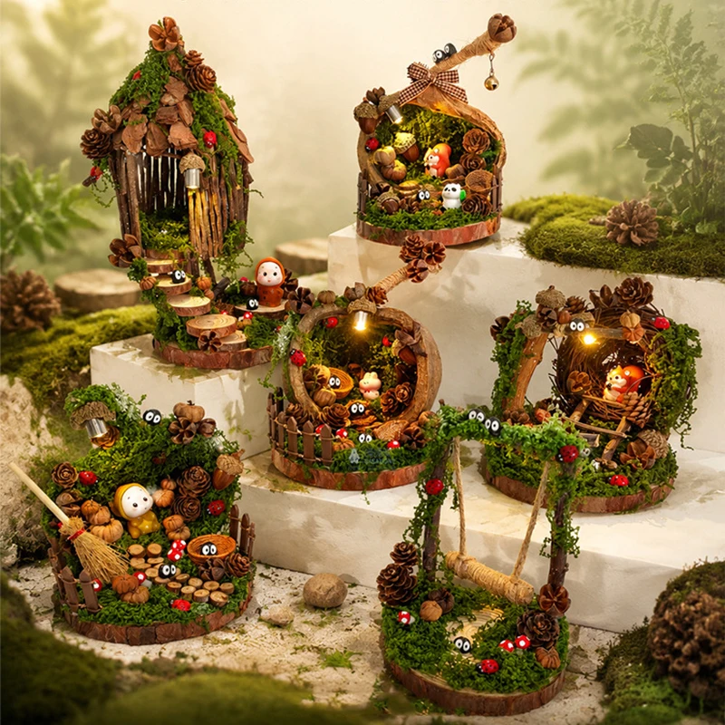 DIY Wooden Nut Shell Forest Mini Casa Miniature Model Kits With Furniture Dollhouse Jigsaw Puzzle for Friends Birthday Gifts