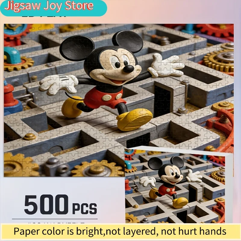 Impresión Decorativa para el Hogar de Disney Stitch y Mickey Mouse en 2D, Rompecabezas Plano en 2D, Disney, Rompecabezas para Adultos, Regalo para Seres Queridos