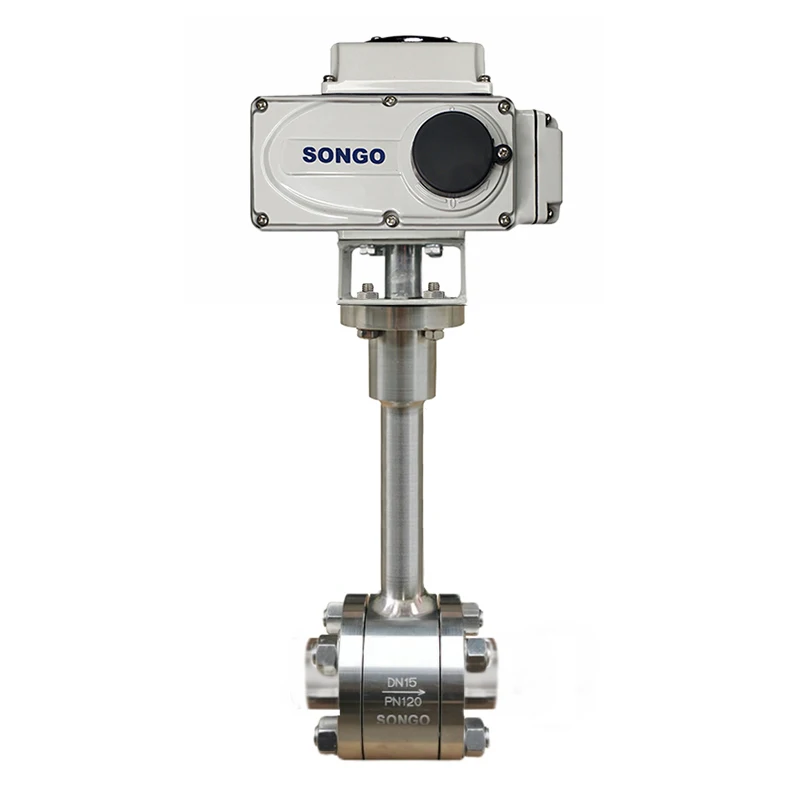 DN25 -196degree  Ultra-Low Temperature Forged SS304 Steel Extended Stem Female Thread Pneumatic Cryogenic Ball Valve image 2