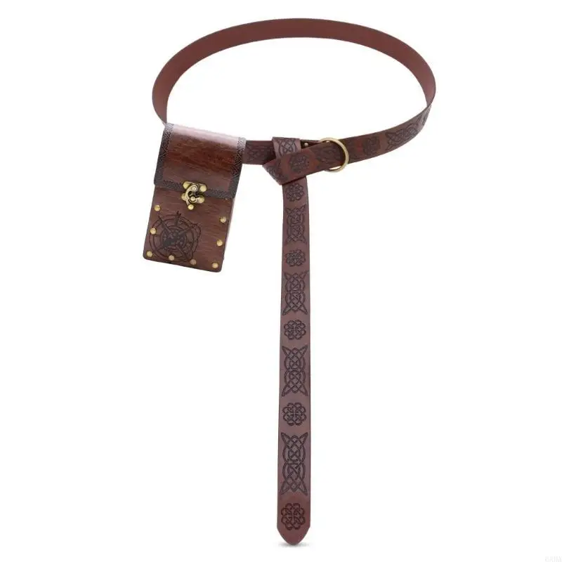 

Punk Belt Medieval Waistband Elaborate Belt for LARP Costume and Festivities for Costume Parties and Daily Wear 6XDA
