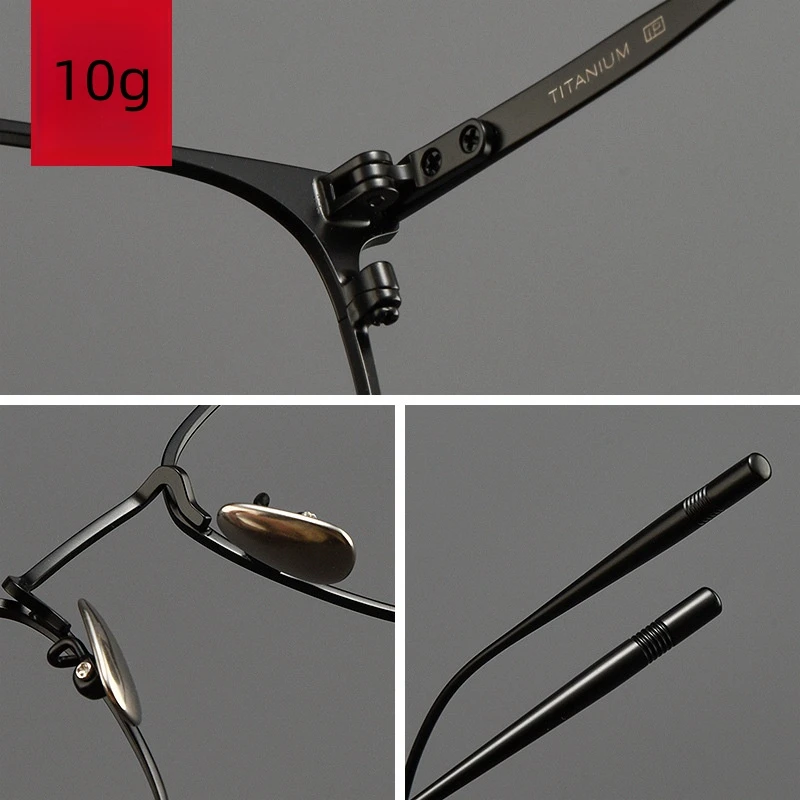 نظارات HONKAN Fashion من التيتانيوم النقي، نظارات مربعة مريحة، إطار نظارات طبية بصرية عتيقة، رجال الأعمال والنساء #4