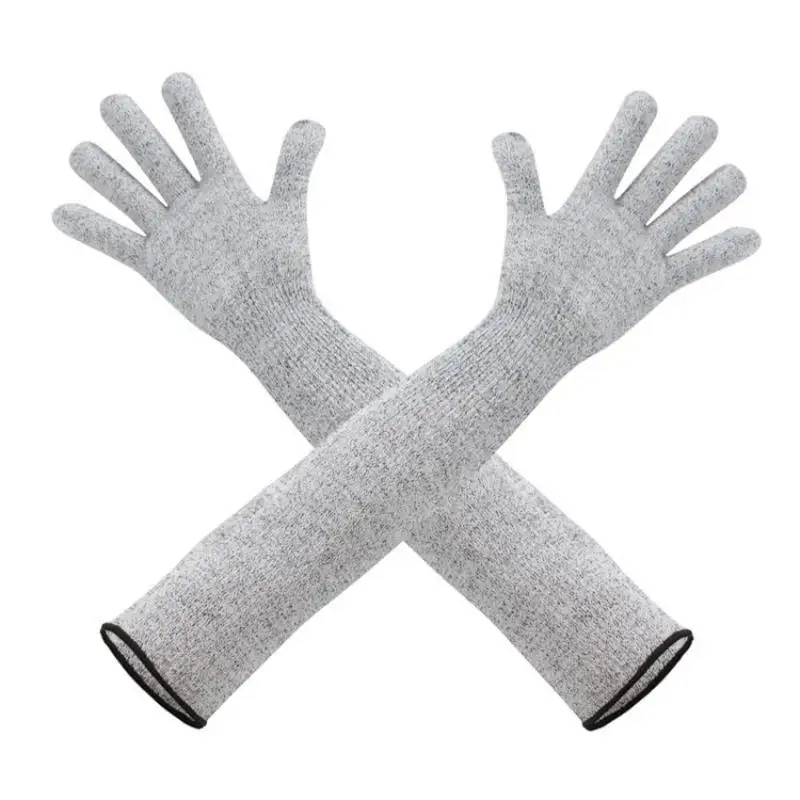 1 Pair Anti Puncture HPPE Arm Sleeves Level 5 Cut Resistant Protective Gear for Wood Cutting Gardening Landscaping Work