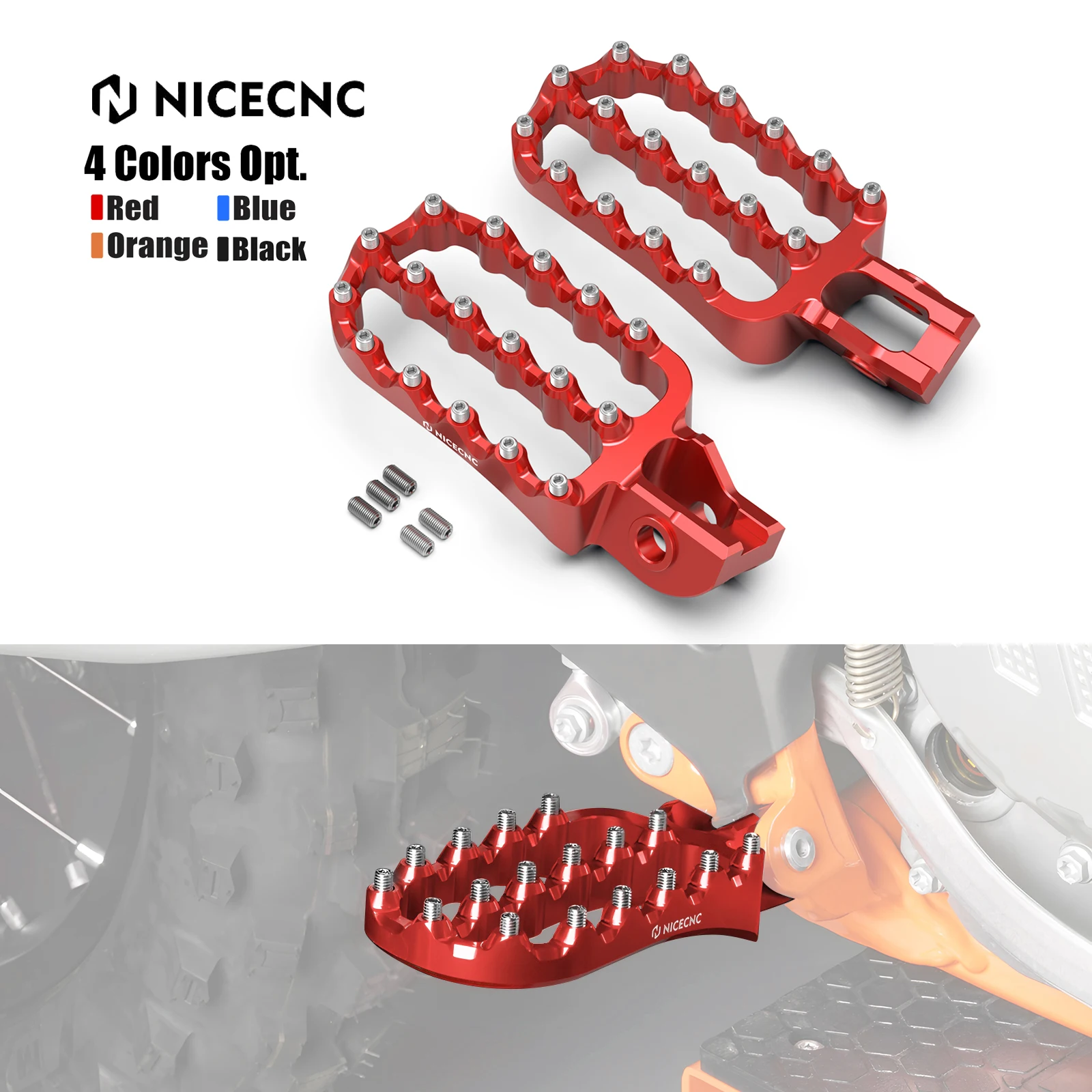 

For GasGas EC 300 EC 250 EX 300 MC250F 2021-2023 Wide Foot Pegs Footrest For KTM EXC 300 EXCF 350 For Husqvarna TE 300 2017-2023