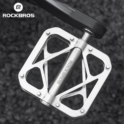 ROCKBROS Titanium Alloy Bike Pedals Ultralight Anti-slip Wide Pedal MTB Road Bike Stainless Steel Nails Cycling Accessories