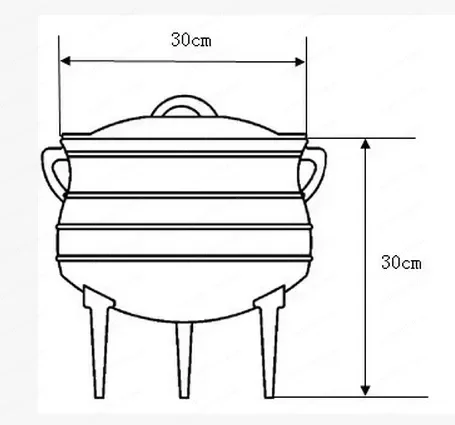 Hot SalesTop Quality Durable Solid Three-Legged Cast Iron Potjie Pot Large Cauldron For Cooking 25#