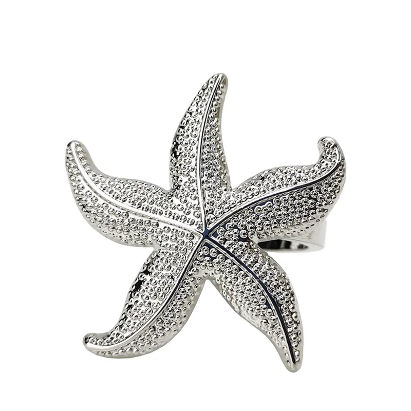 Starfish Napkin Rings 12 Silver Nautical Summer Wedding Party Beach Table Decor