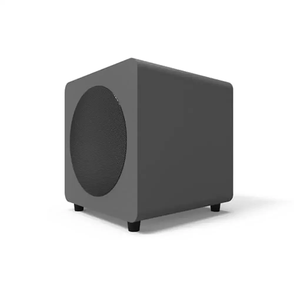 8" verzegelde subwoofer 300W piekvermogen matgrijs compact ontwerp eenvoudige integratie duurzame materialen