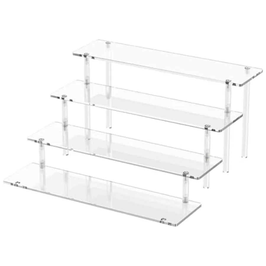 

4 Tier Acrylic Display Risers, Clear Perfume Organizer Stand, Large Cupcake Stand Holder, Dessert Display for Party, Display Sh