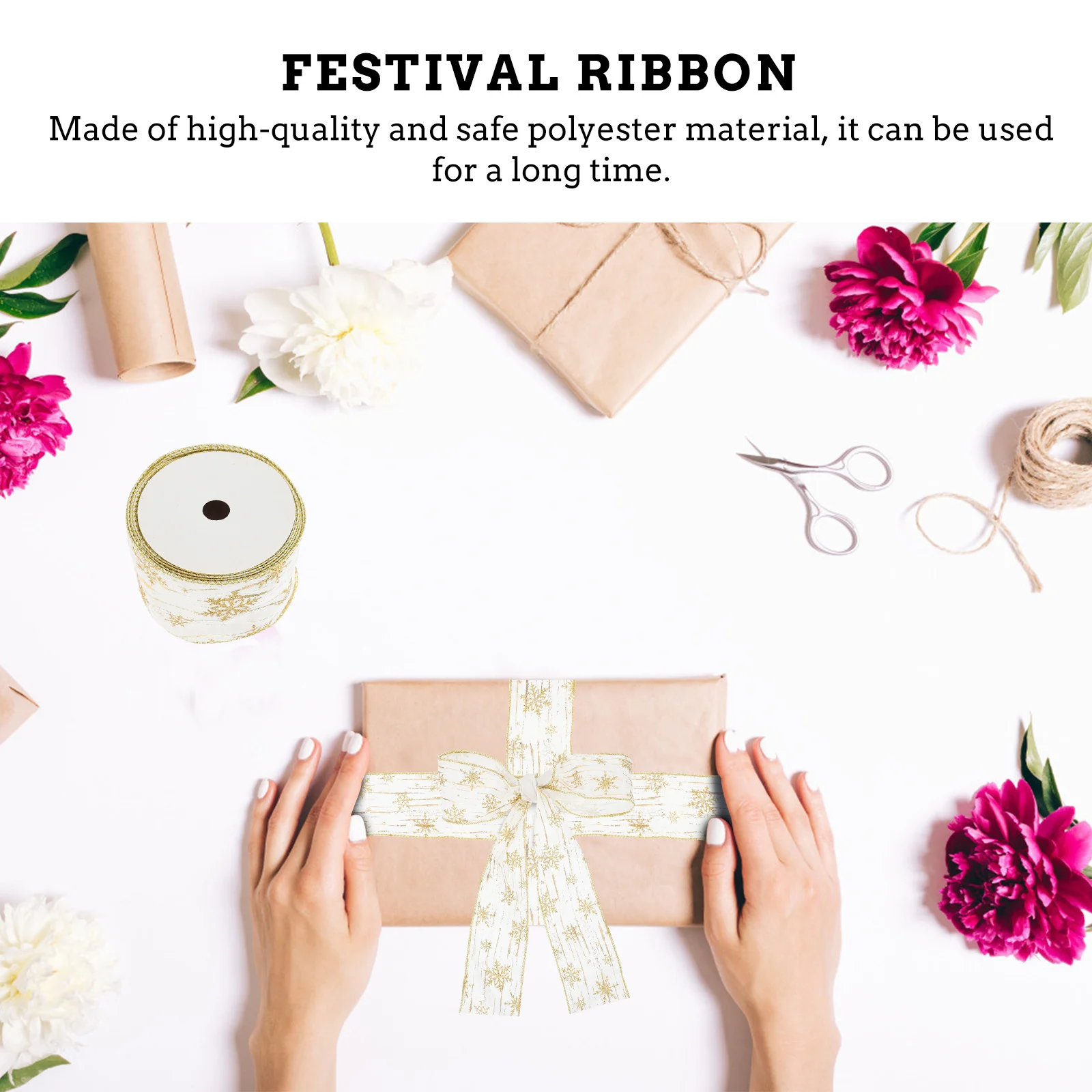 

Elegant Christmas Stair Ribbon 10 Yards Bow Knot Making Gift Wrapping Cake Decoration Sewing Projects Wrapping Ribbon