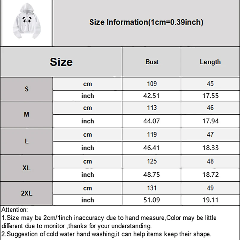 여성용 팬더 패턴 긴 소매 짧은 후디, 맨투맨 패션 캐주얼 풀오버 후디