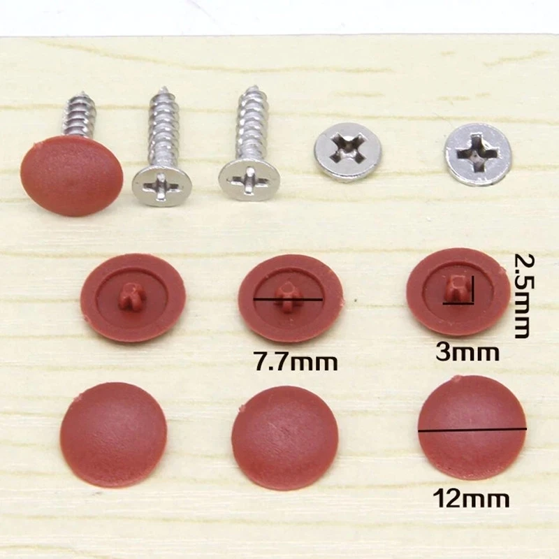 100Pcs Plastic Nuts Bolts Covers Exterior Protective Caps Practical Self-tapping Screws Decor Cover Furniture Hardware Tools