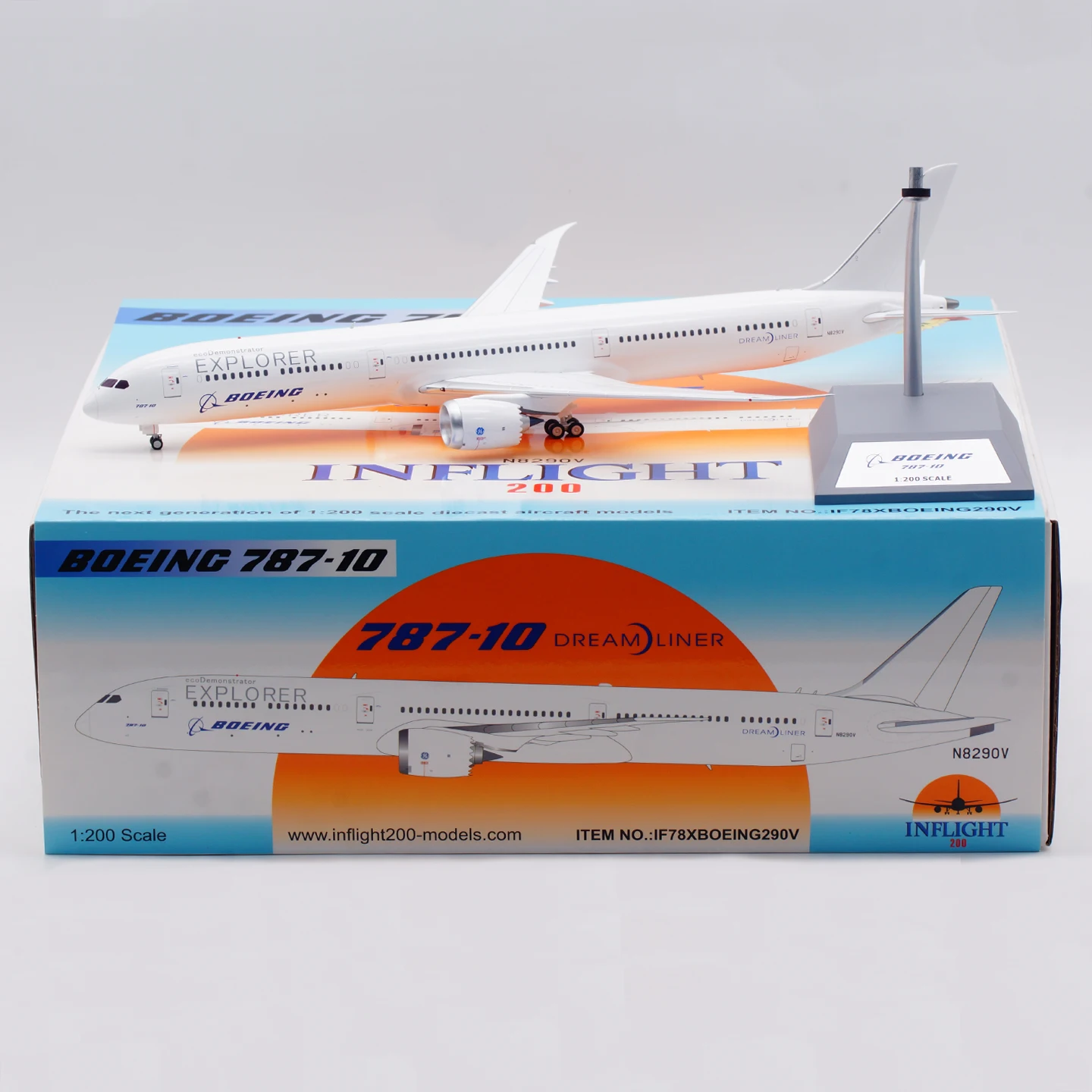 

IF78XBOEING290V Alloy Collectible Plane Gift INFLIGHT 1:200 Explorer Boeing B787-10 Diecast Aircraft Jet Model N8290V