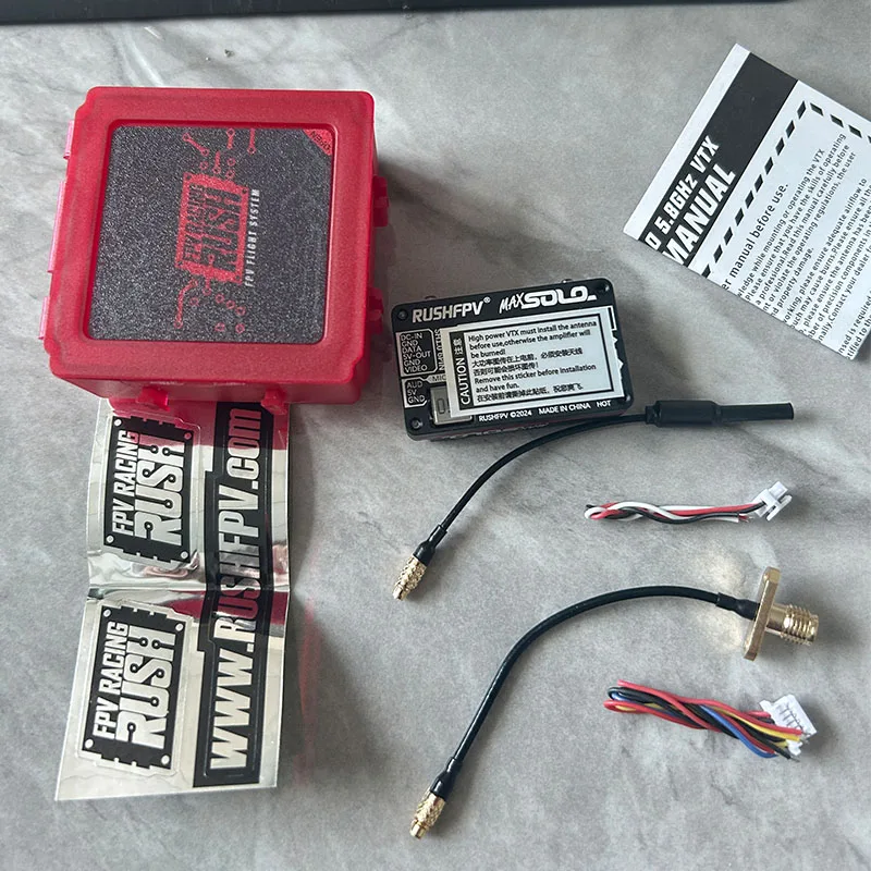 러쉬 탱크 MAX SOLO 5.8GHz 2.5W 고출력 48CH VTX 비디오 송신기 냉각 팬 장거리 RC FPV 드론용 CNC 쉘