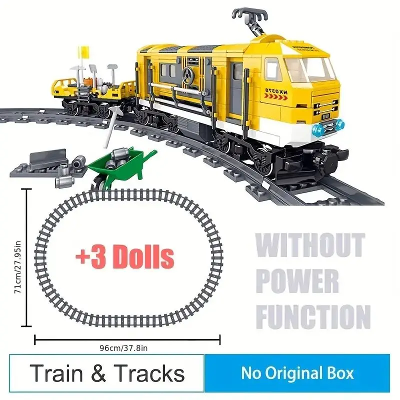 City Train Building Blocks Cargo Sets Steam Railway Engineering Tracks Toy Bricks For Perfect Chrismas Gifts