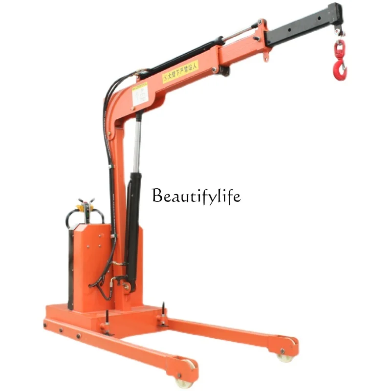 All-electric mobile crane small lifting hydraulic cantilever rotating single arm hand push miniature crane