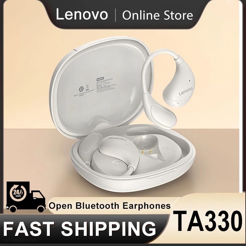 New Lenovo TA330 Open-Ear Headphones Wireless Bluetooth 5.4 HD Mic Call Earphones HiFi Stereo Sports Music Earbuds Long Standby