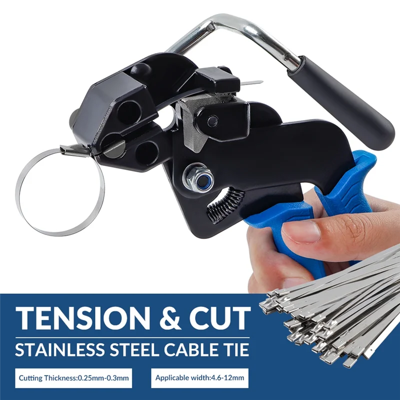 

ABMI-Household Manual Cable Tie Pliers With 150 Stainless Steel Cable Ties Bundleing And Cutting Tool Set,