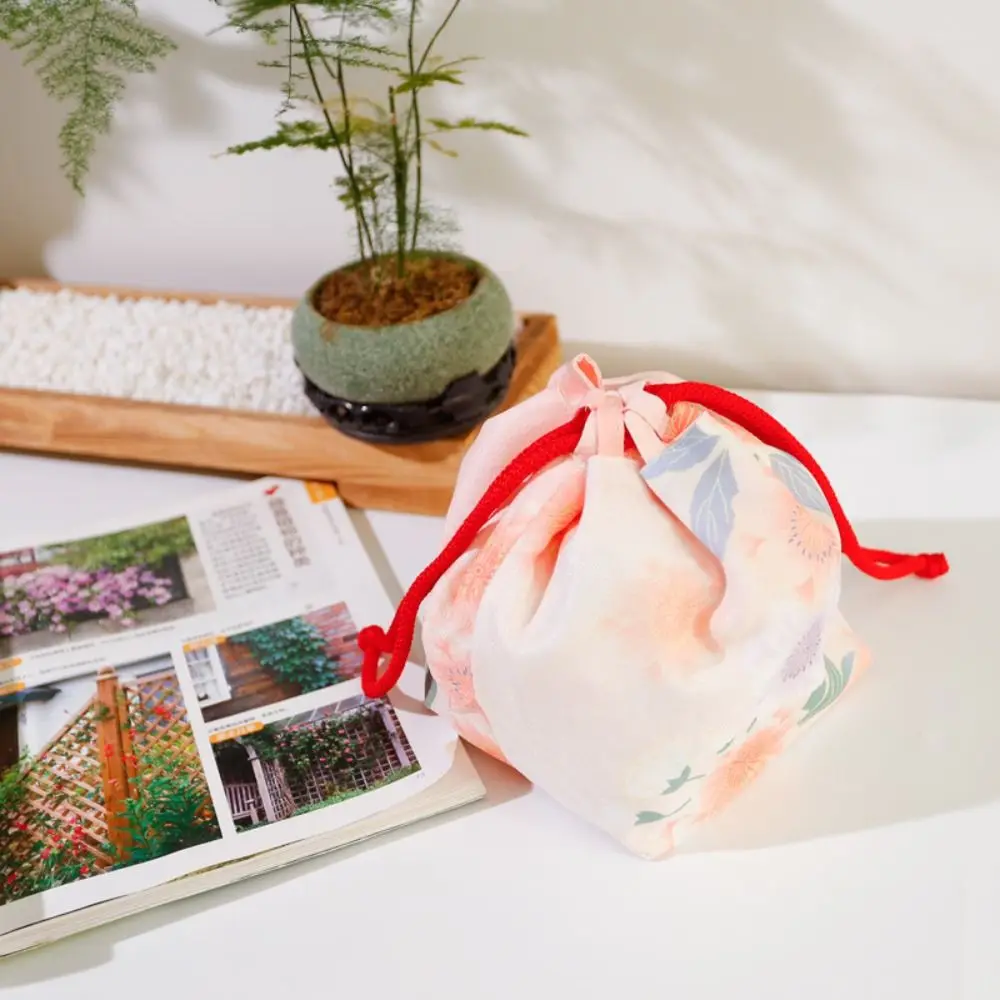 

Canvas Bag Printing Drawstring Bag Japanese Style Coin Purse Japanese Kimono Handbag Small Pouch Hanfu Wrist Bag