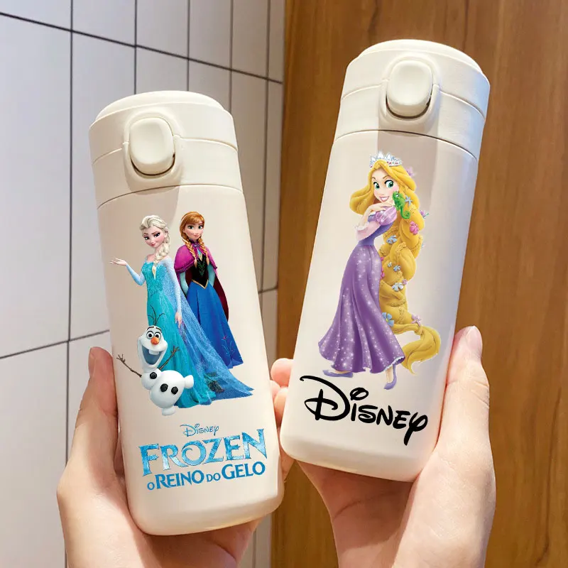 Disney Princess Thermal Cup 320ml/420mlOutdoor Sports Water Cup Frozen Portable Large Capacity Drinking Stainless Steel Bottle