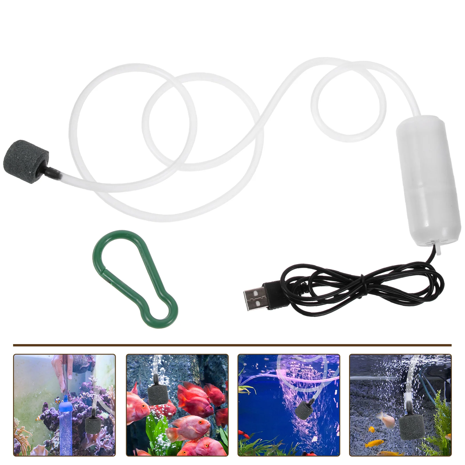 

USB Oxygen Pump Rechargeable Water Fish Air for Aquarium Tank Aerator Mini Tool