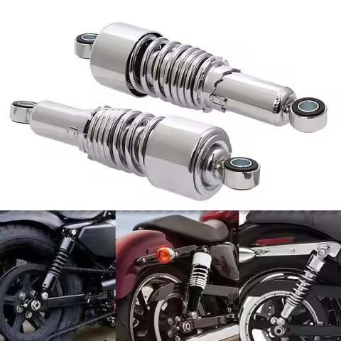 Motorcycle Pair Chrome 10.5'' 267mm Rear Shocks Absorber Suspension Fit For Harley Touring Sportster 883 XL883 Honda Yamaha