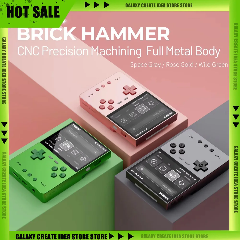 TRIMUI Brick Hammer  Retro Portable Handheld Game Player 3.2'' IPS Screen CNC Full Metal Games Linux System Video Gaming Device