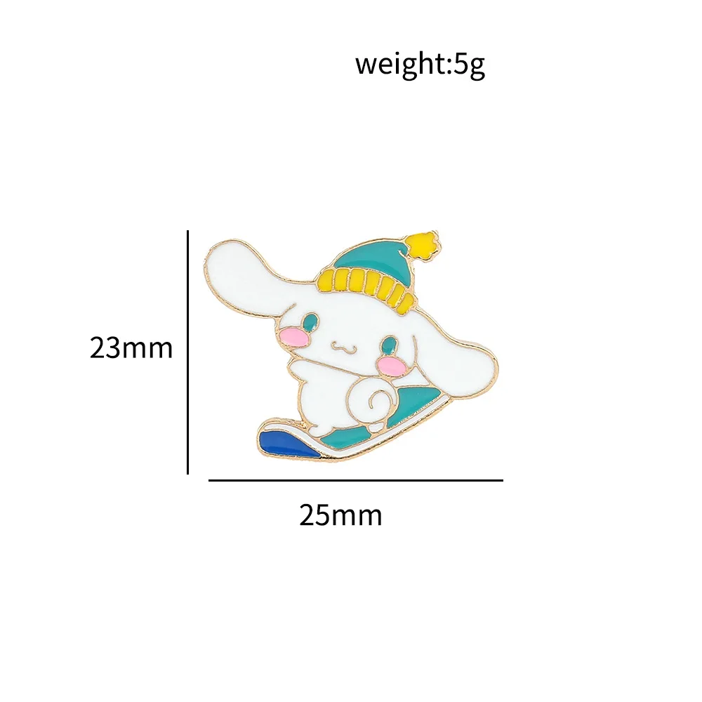 Anime Sanrioes Brooch Kuromi Melody Cinnamoroll Cute Badge Enamel Pins for Jacket Jeans Lapel Pin Accessories Gifts