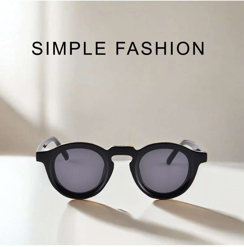 النظارات الشمسية المستديرة النساء الرجال فاسق ظلال الرجعية تتجه نظارات شمسية واضح عدسة الإطار UV400 الإناث #3