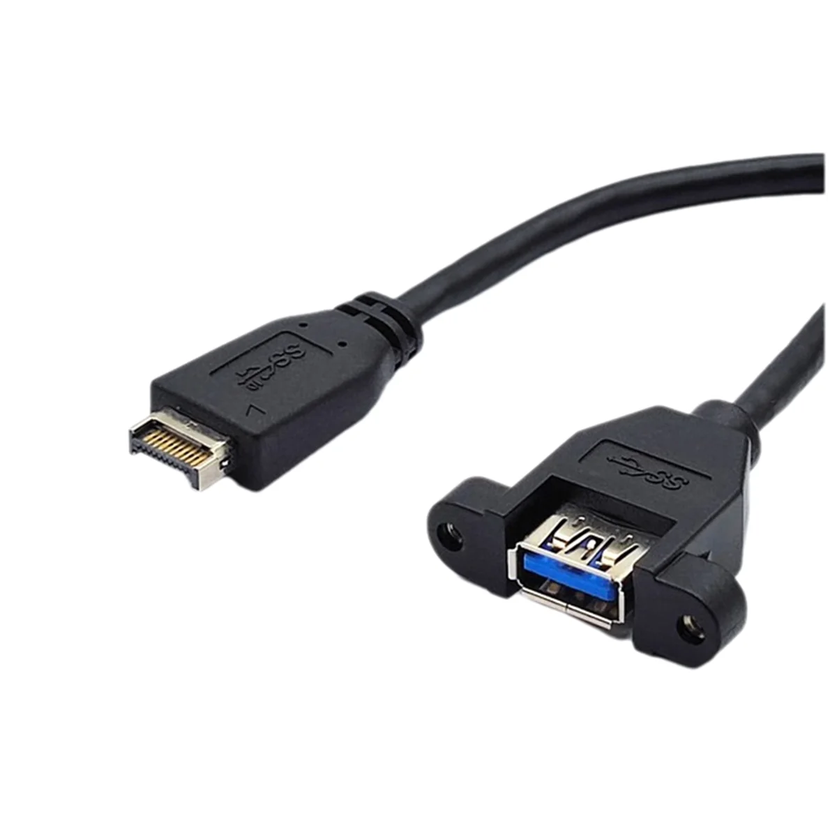 A14M USB 3.2 Gen2 Front Panel Screw Mount Extension Cable 10Gbps 20Pin TYPE-E to USB3.2 TYPE-A Female Connector Extensor 60cm