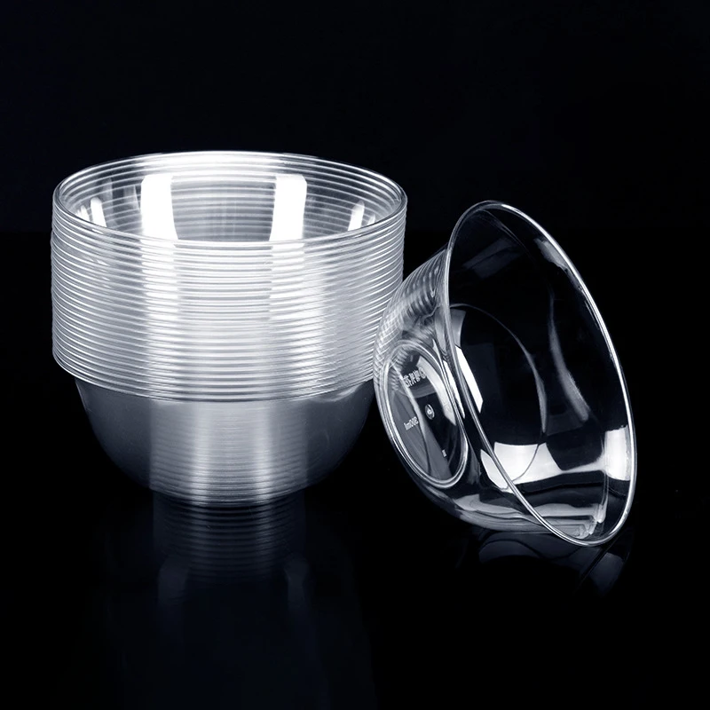 25 قطعة 300 مللي وعاء مستدير من البلاستيك القابل للتصرف المطبخ سلطة وجبات خفيفة نزهة الحاويات خفيفة الوزن صديقة للبيئة اكسسوارات المطبخ