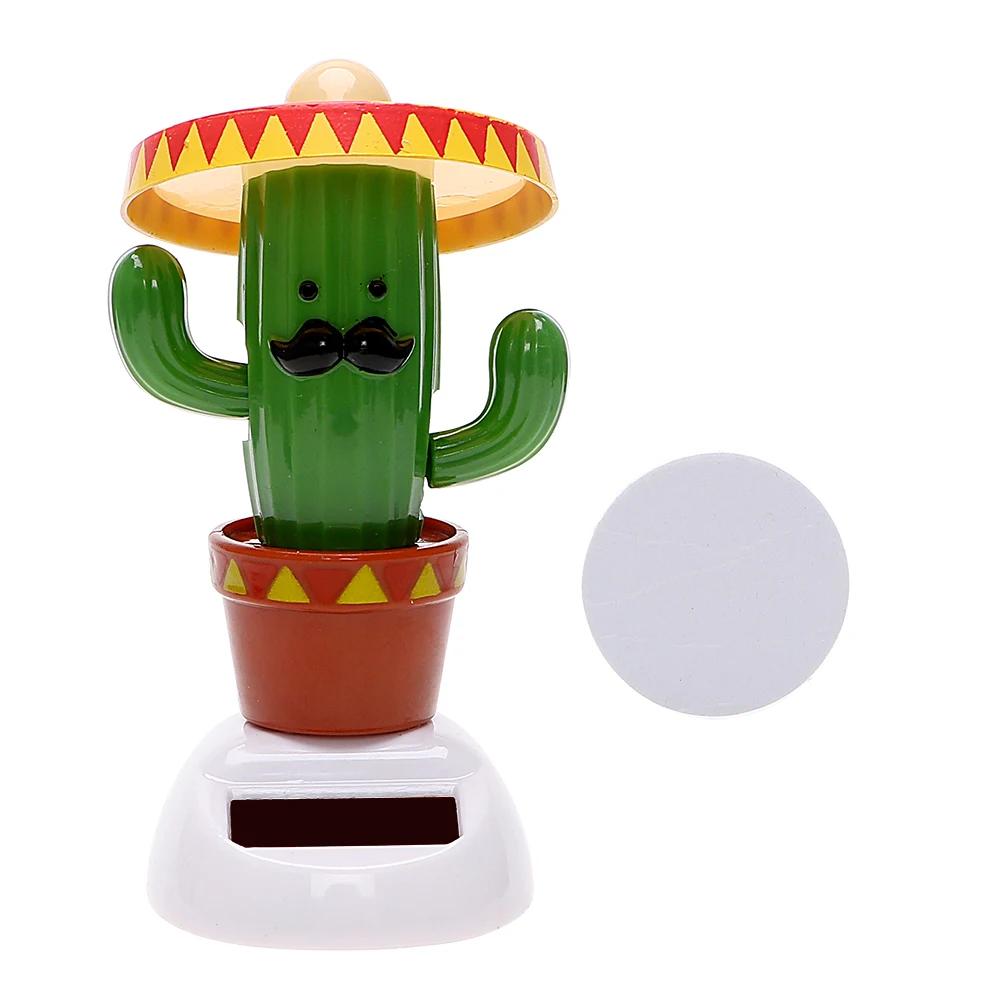 Cartoon Cactus Car Accessories Auto Dashboard Decoration Creative Gift Soldier Solar Powered Dancing Shaking Head Car Ornaments