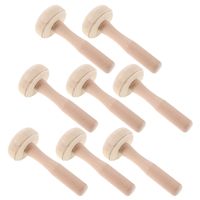 8 Pcs Wooden Print Carving Set Tools Mushrooms for Rub Printing Roller Knife Tiny Craft Kits Flowers Block Baren