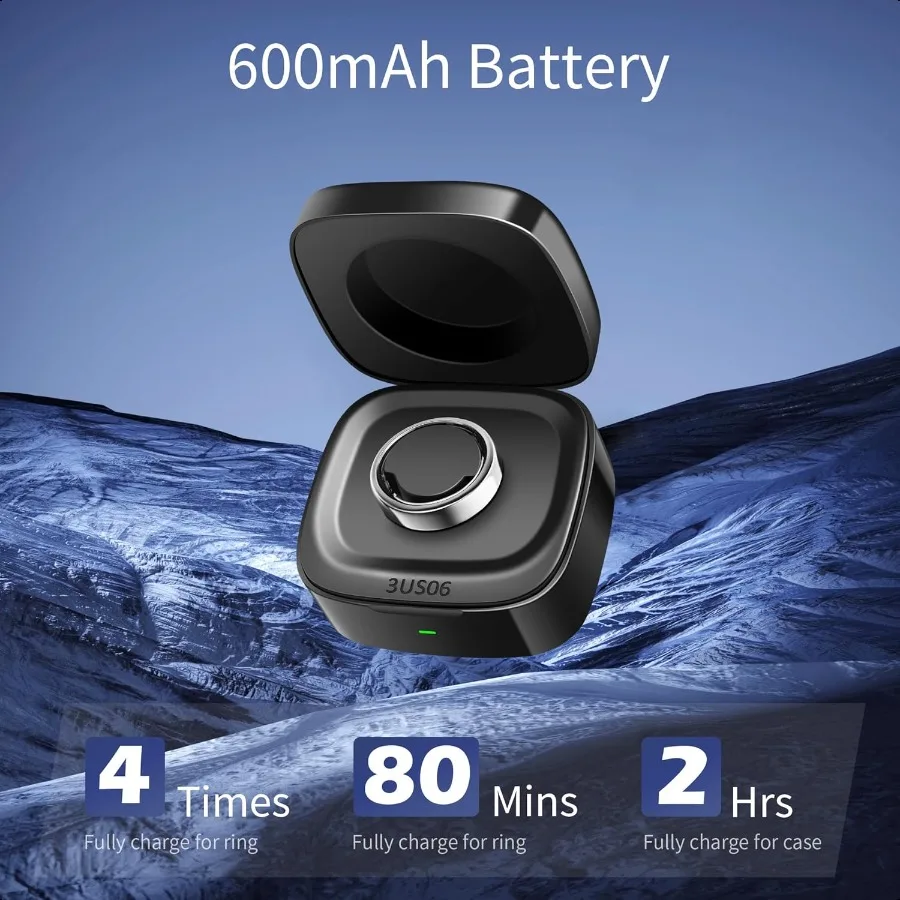Smart Ring Charger Case Only Compatible with Oura Ring Gen 3 Heritage Horizon Rings Charging Box with Indicator Light Portable