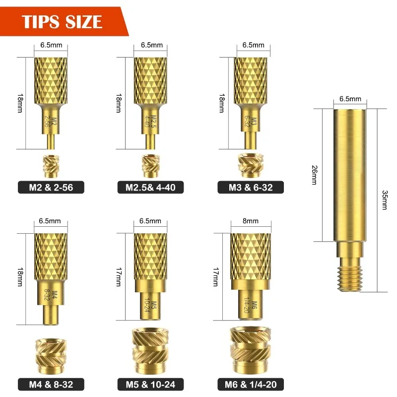 Boxed 513pcs Tuba hot melt copper nut knurled inlay injection molded copper nut set