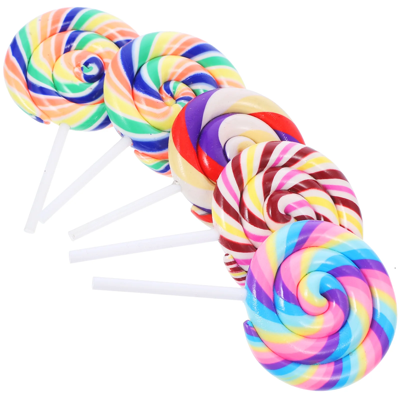 Clay Lollipops Craft Large Lollipop Props Simulation Lollipop Swirl Lollipop Suckers Party Favors Colorful Lollipop Charm