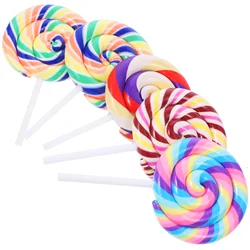 Clay Lollipops Craft Large Lollipop Props Simulation Lollipop Swirl Lollipop Suckers Party Favors Colorful Lollipop Charm