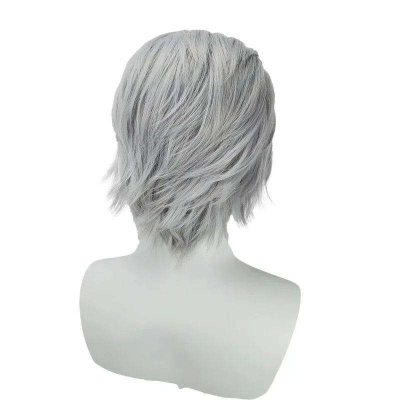 DMC5 ヴェルギル コスプレウィッグ シルバー ショート スパイキーヘア jk;6