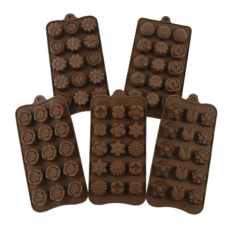 Chocolate Mold Food Grade DIY Flower Shape Silicone Mold Candy Coolie Baking Mould Accessories Cake Decoration