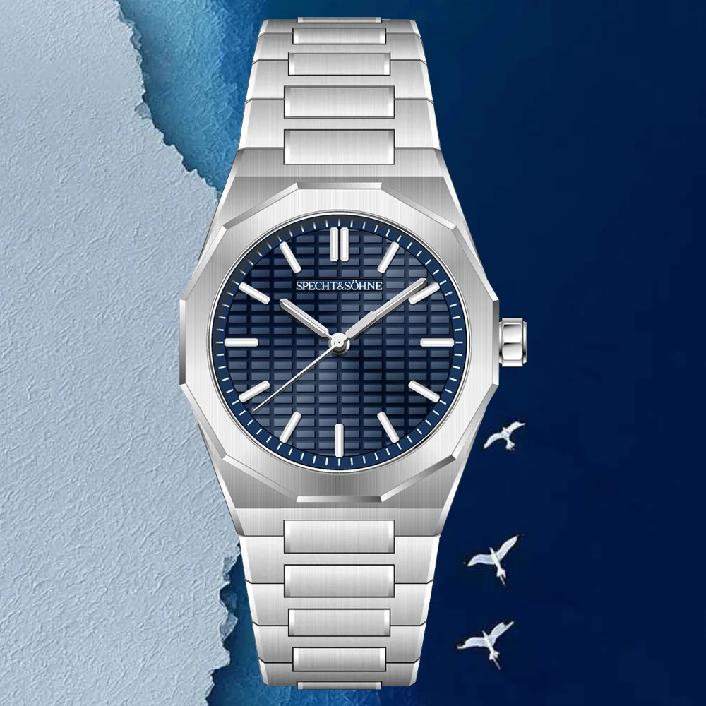 

New Hot Selling Specht & Söhne VH31 Quartz Wristwatches Octagon Bezel Steel Watch Sapphire Crystal Luminous 50m Waterproof