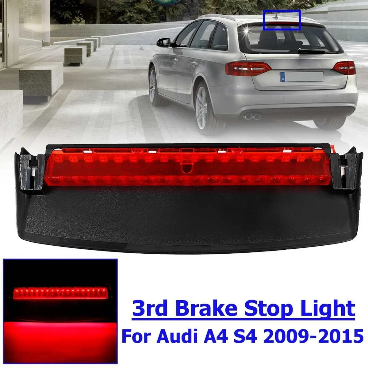

8K5945097 For Audi A4 A4L B8 2009 - 2016 Rear Tail Light Center High Mount Third 3rd Stop Brake Light LED Lamp Car Accessories