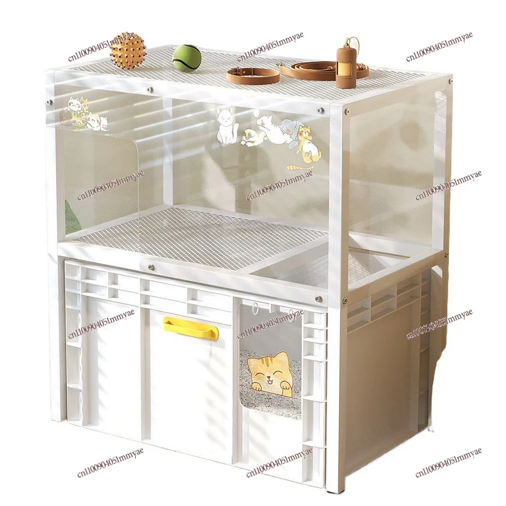 

New Type [cabinet Cat Litter Box] Upper Shelf Integrated Double-layer Oversized Splash-proof Deodorant Cat Toilet